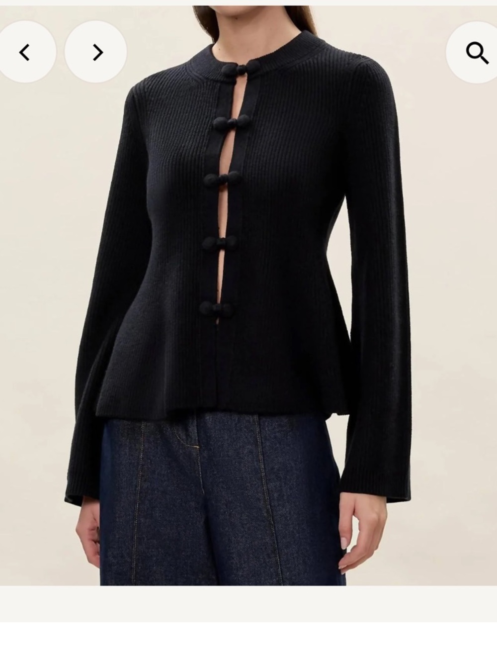 Rebecca Taylor Black Rhea Knit Peplum Cardigan